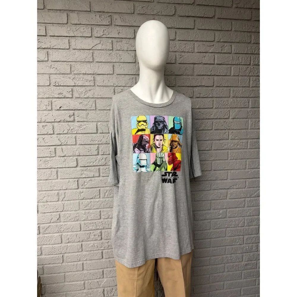 Star Wars Men’s Gray Graphic Short Sleeve T- Shirt Size 4XLT